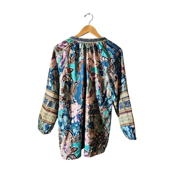 Soft Surroundings sz medium Apolline gauze tunic long sleeve embroidered new - Picture 7 of 8